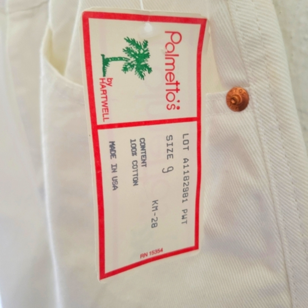 Vintage 80s Deadstock Palmetto's White Denim Skirt NWT 27" Waist Made In USA - Picture 5 of 8